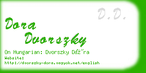 dora dvorszky business card